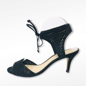 Vince Camuto Kanara Dress Sandals Black Eyelet 8 M